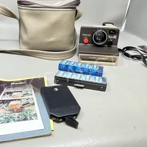 vintage Polaroid camera & case