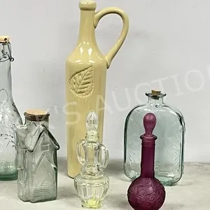 assorted glass & ceramic decantors