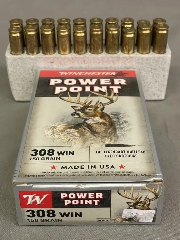 Box of 20 Winchester Power Point .308 WIN rifle