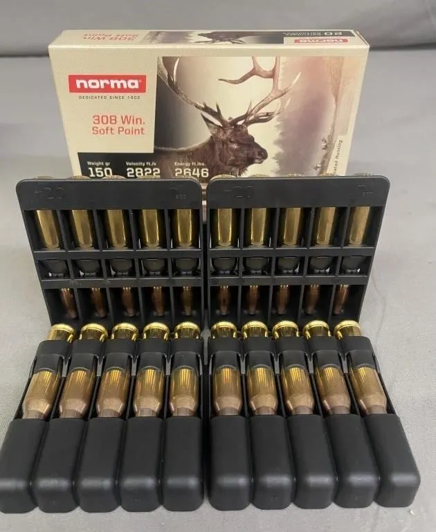 Box of 20 Norma .308 cal. WIN SP rifle