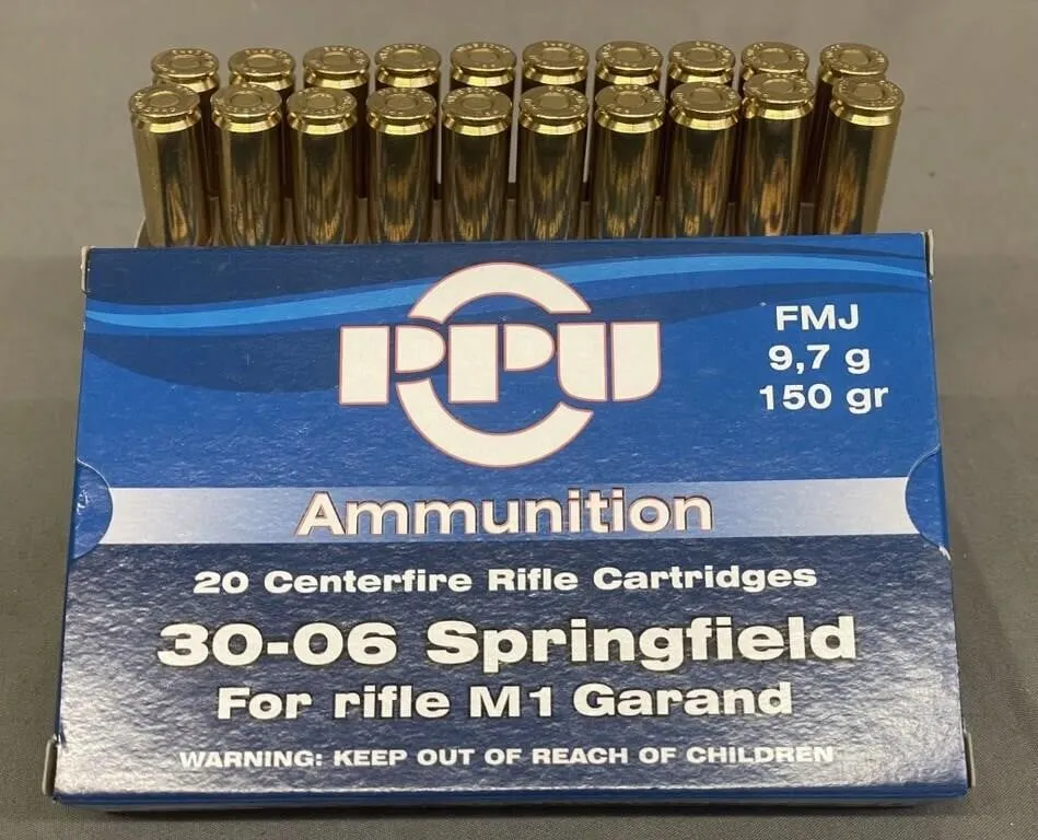 Box of 20 PPU .30-06 cal. SPRG rifle cartridges