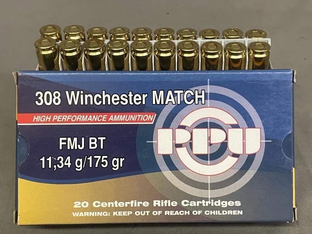 Box of 20 PPU .308 cal. WIN Match CF rifle