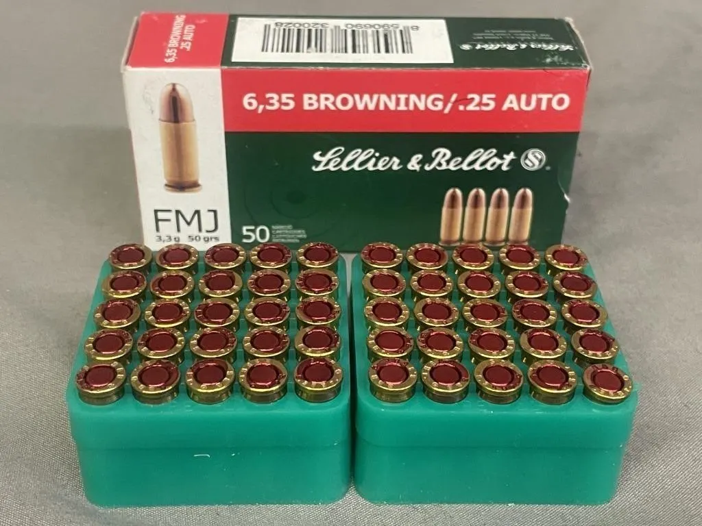 Box of 50 Sellier & Bellot 6.35mm (.25 cal. Auto)
