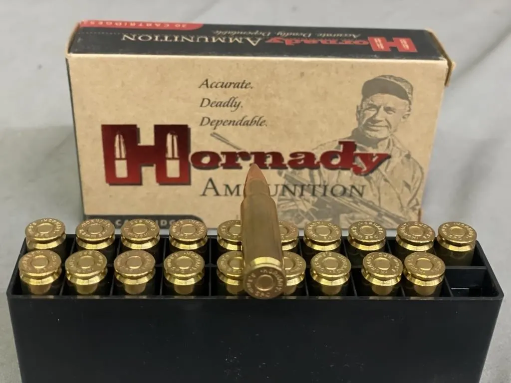 Box of 20 Hornady 6.8mm cal. SPC cartridges. 110