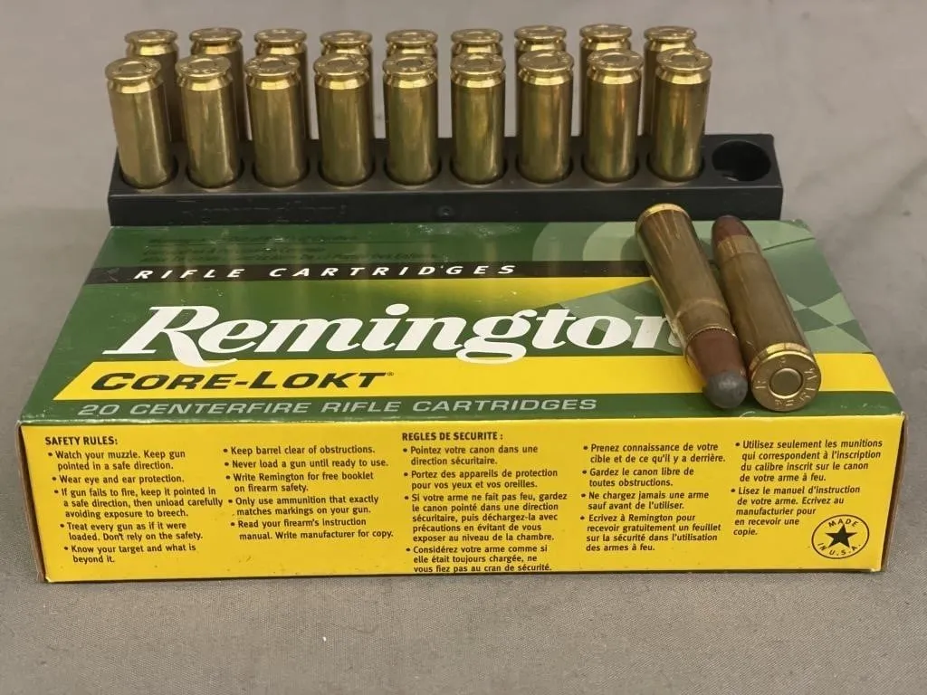 Two boxes of 20 Remington Core-Lokt .35. REM CF