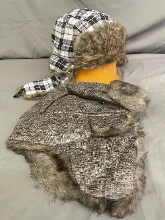 NEW � Two trapper-style winter hats with faux fur