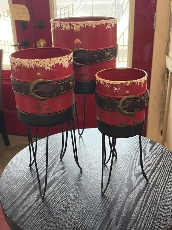 3 Xmas Tin Planters