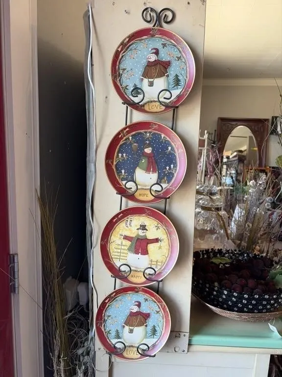Snowman Decorative Plate Set
