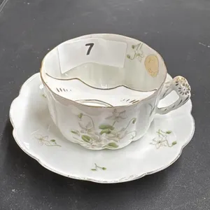 Bavarian China Germany Cup and Saucer Set Floral D