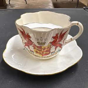 Foley China Teacup and Saucer Set with Welsh Drago
