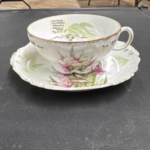 Vintage Porcelain Mustache Cup and Saucer Set Germ