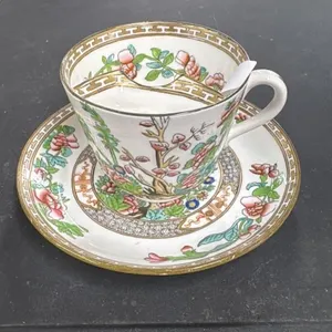 Coalport A.D. 1750 Teacup and Saucer Set Floral Pa