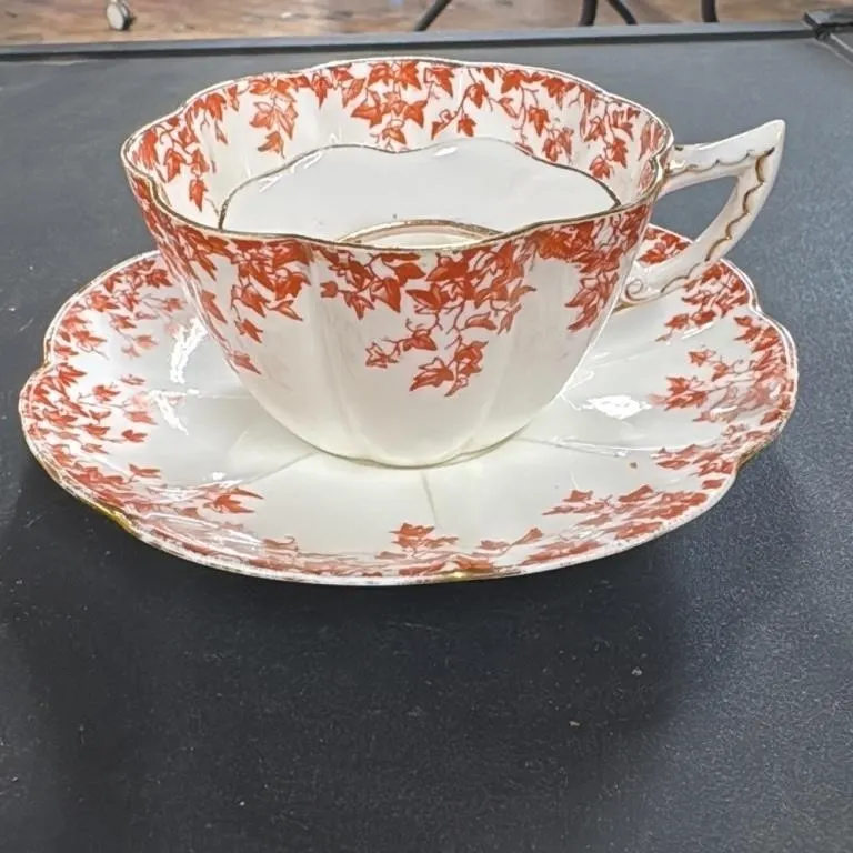 Antique England Porcelain Tea Cup and Saucer Set O