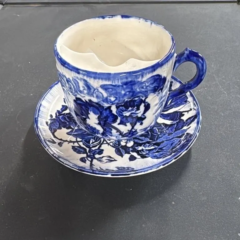 Antique Ironstone Staffordshire England Blue White