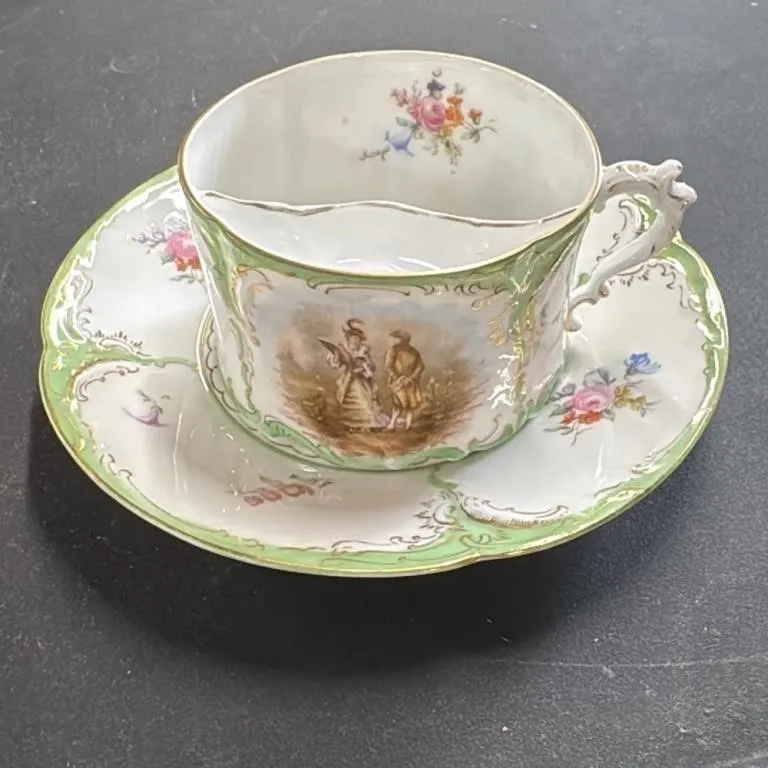 Antique R.C. Sanssouci Porcelain Cup and Saucer Se