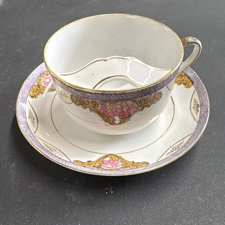 Noritake Hand Painted Cup and Saucer Set Made in J