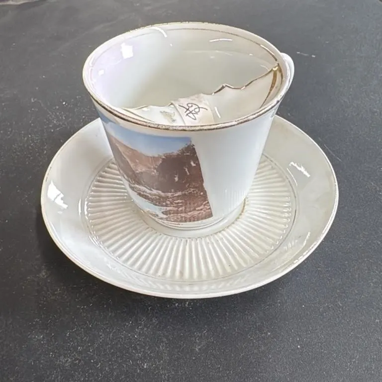 Vintage "Made in Germany" Cup and Saucer with Land