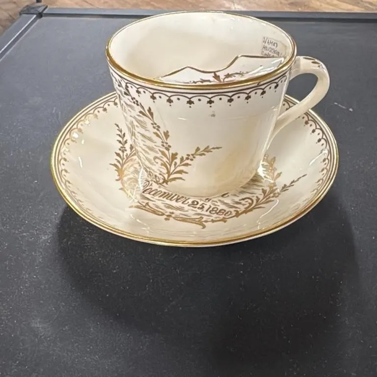 Victorian Moustache Cup and Saucer Set Christmas 1