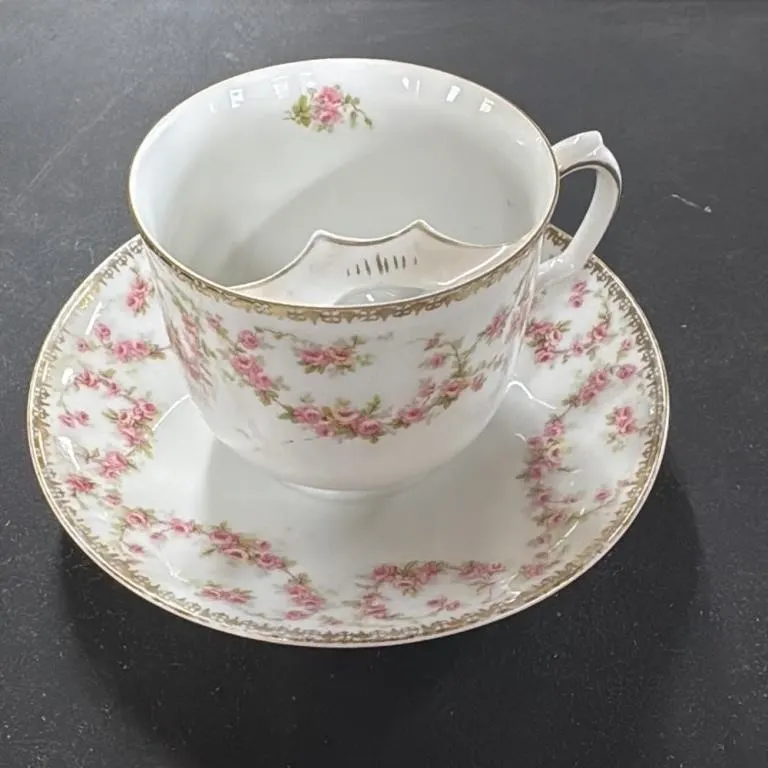 Vintage Bridal Rosey M Z Austria Cup and Saucer Se
