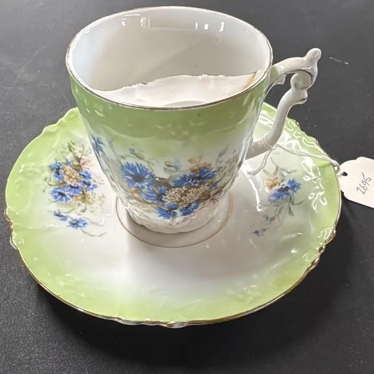Antique German Porcelain Tea Cup and Saucer Set