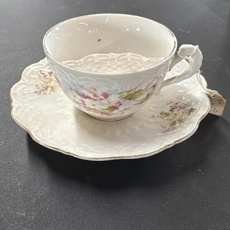 Vintage Teacup and Saucer Set Floral Design