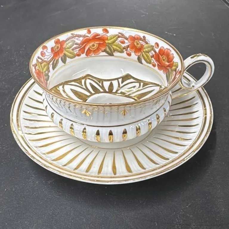 Vintage Porcelain Tea Cup and Saucer Set Floral Gi