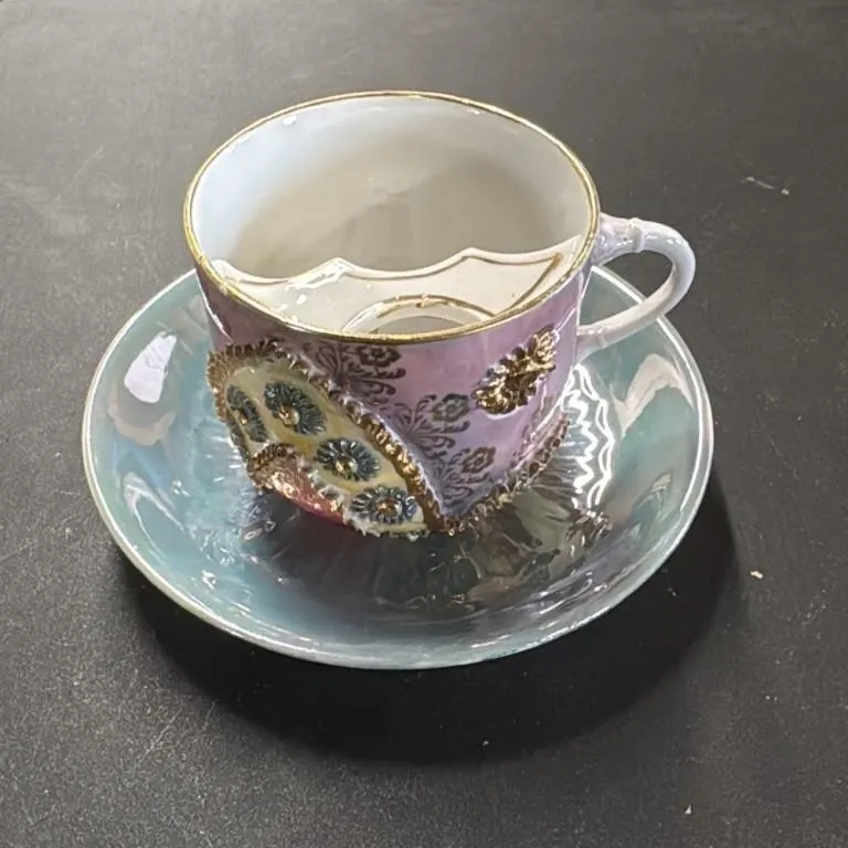 Vintage Porcelain Teacup and Saucer Set