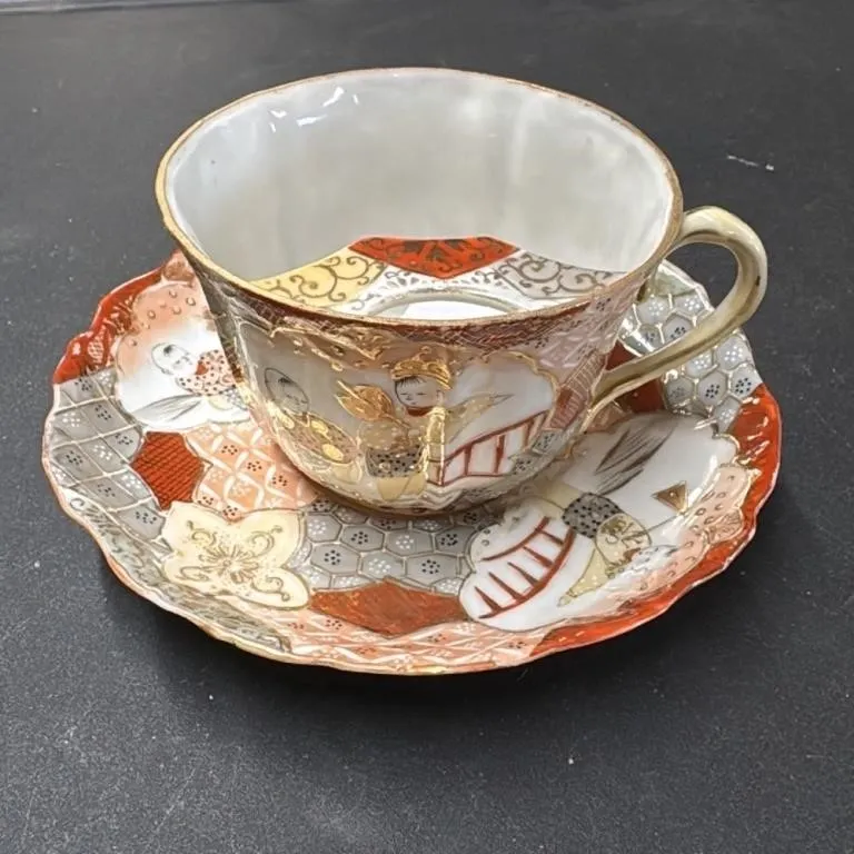 Vintage Japanese Porcelain Tea Cup and Saucer Set