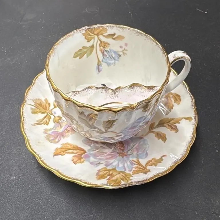 Vintage Floral Teacup and Saucer Set