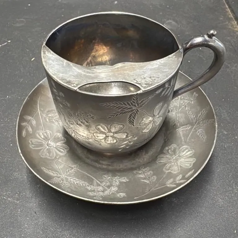 G. Webster & Sons Quadruple Plate Mustache Cup and