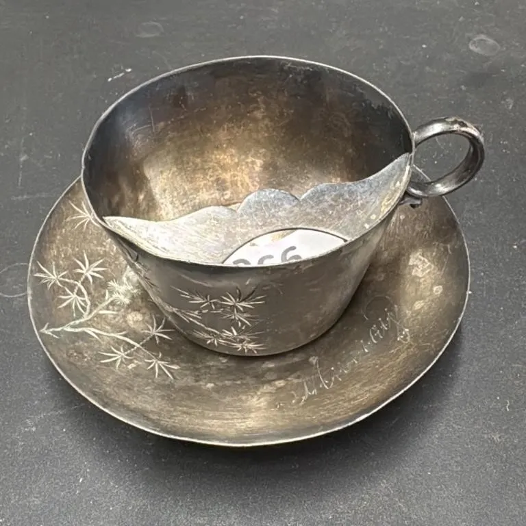 James W. Tufts Boston Quadruple Plate Cup and Sauc