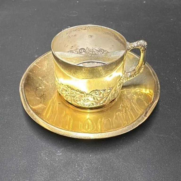 Pairpoint Mfg. Co. Quadruple Plate Cup and Saucer