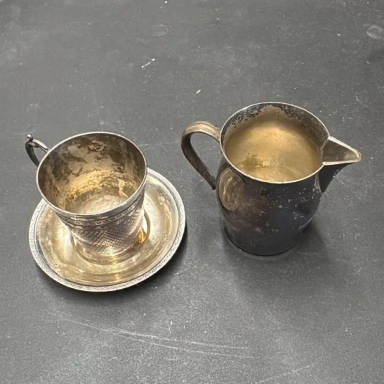 Vintage Silver Plated Creamer and Sugar Bowl Set w