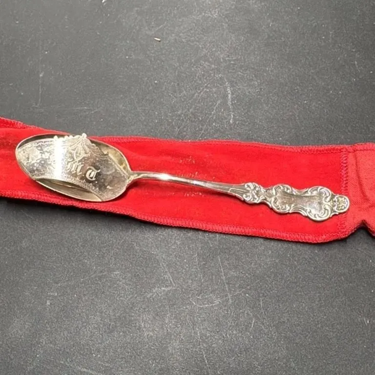 Antique Monogrammed "JMT" Sterling Silver Serving