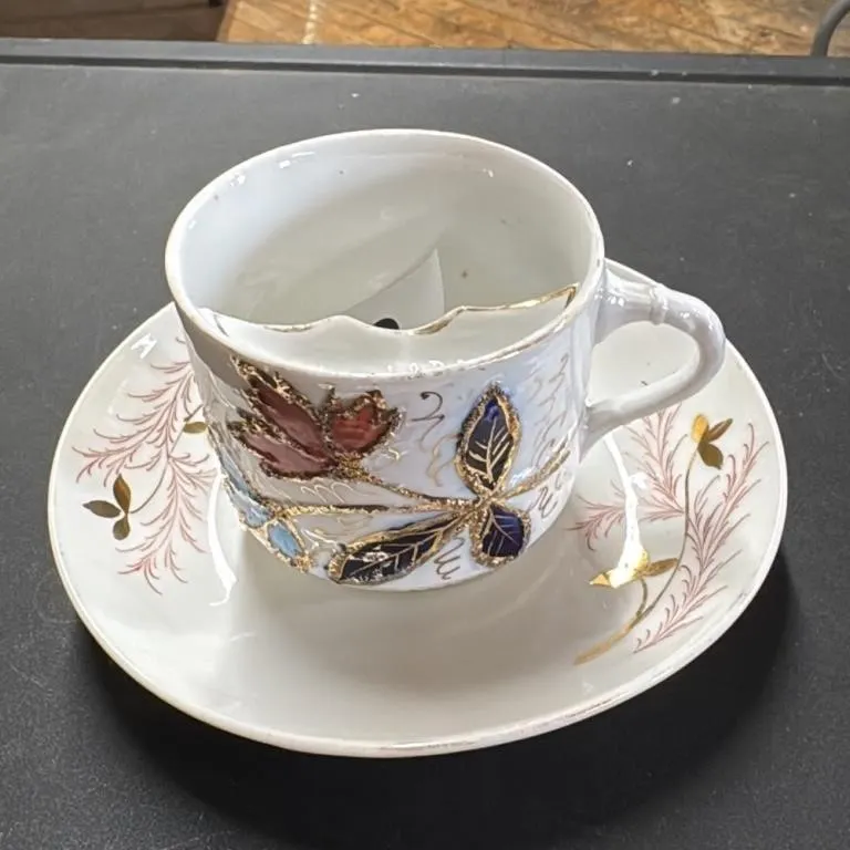 Vintage Porcelain Tea Cup and Saucer Set Floral Gi
