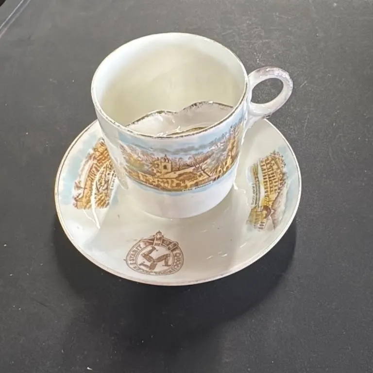 Vintage Isle of Man Cup & Saucer - Kirk Braddan Sc