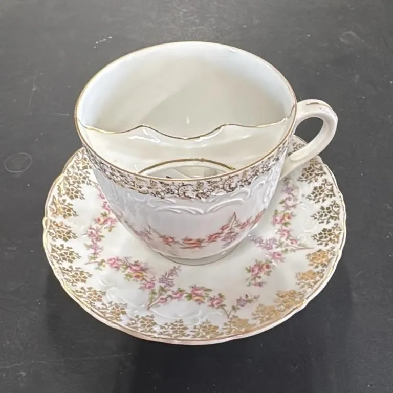Vintage C.T. Germany Mustache Cup and Saucer Set