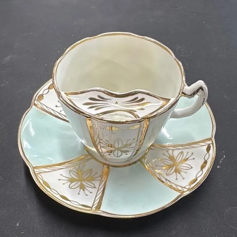 Vintage Mustache Cup and Saucer Set