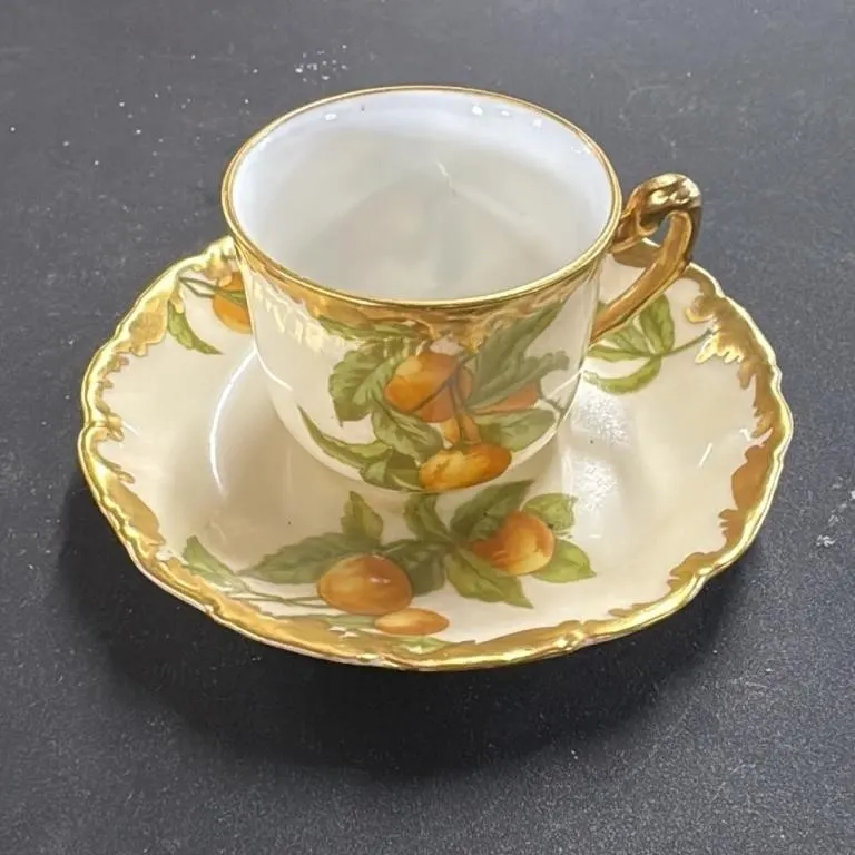 Vintage Limoges France T&V Porcelain Cup and Sauce