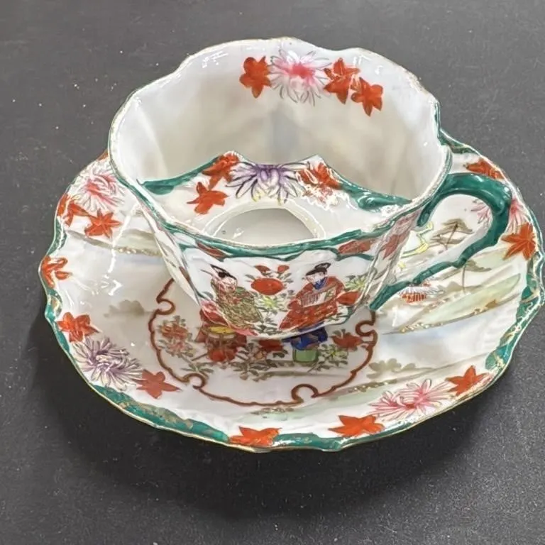 Antique Japanese Imari Cup and Saucer Set