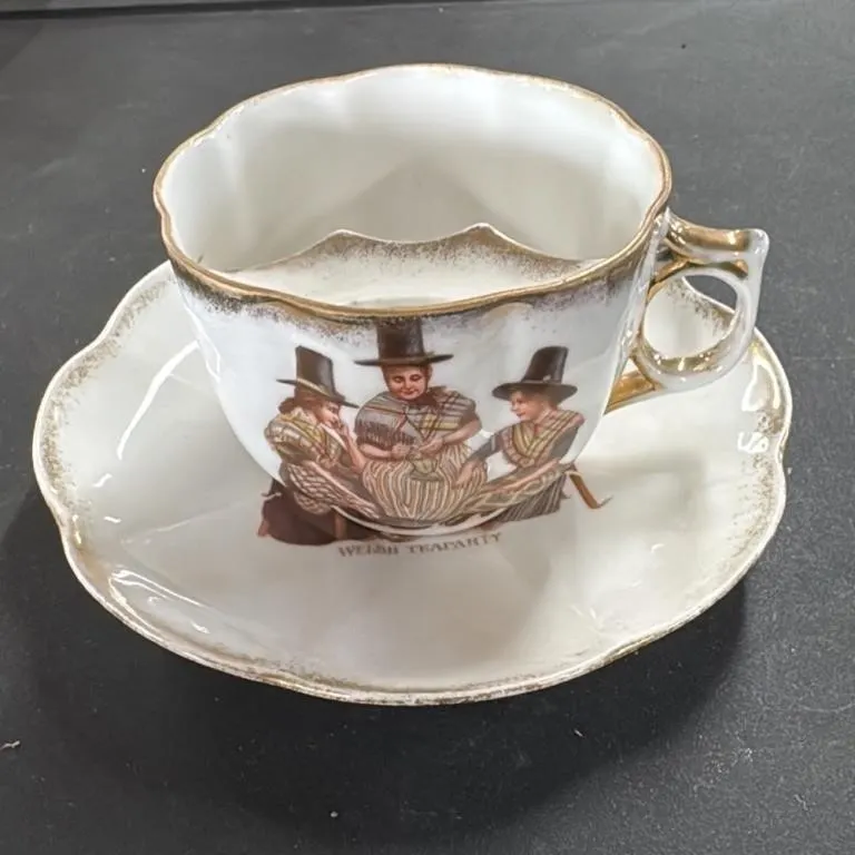 Vintage Welsh Teaparty Cup and Saucer Set