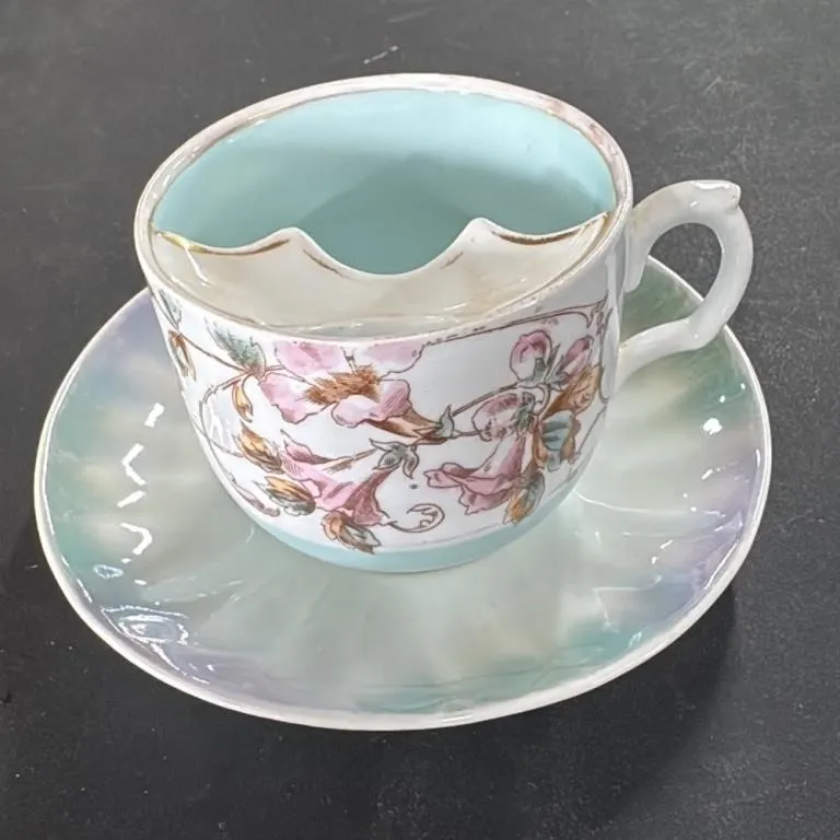 Antique Bavaria Mustache Cup and Saucer Set