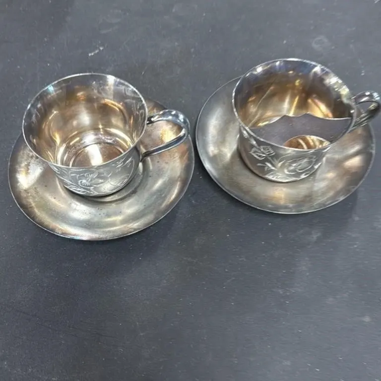 Colonial Silver Company Quadruple Plate Cups and S