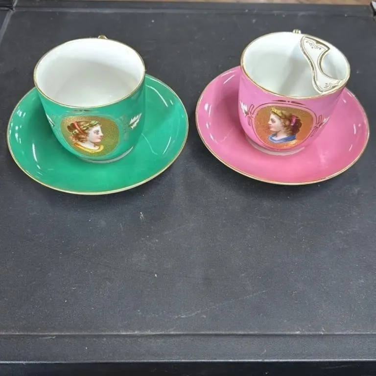 Vintage Porcelain Demitasse Cup and Saucer Set - G