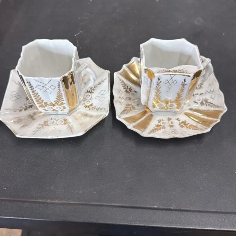 Vintage German Porcelain Demitasse Cups and Saucer