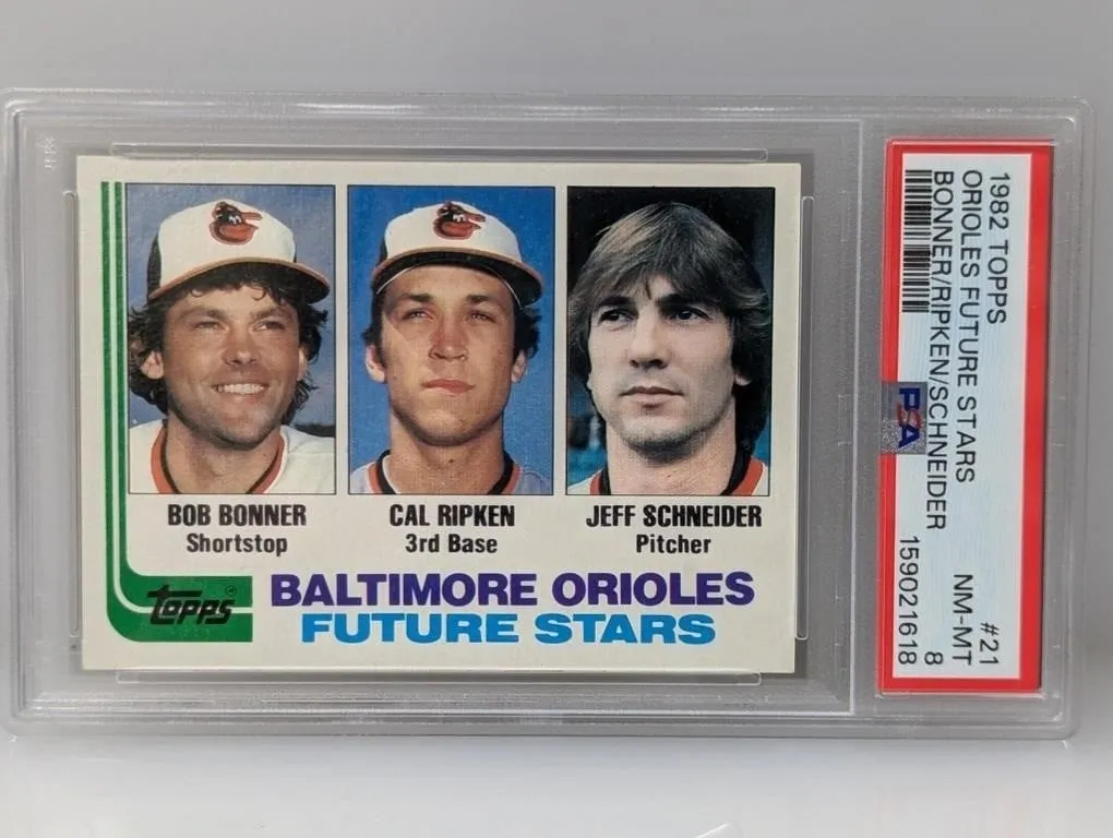 1982 Topps Cal Ripken Jr/Bonner/Schneider RC PSA 8