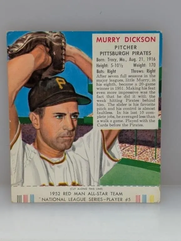 1952 Red Man Tobacco #5 Murry Dickson with Tab Cs