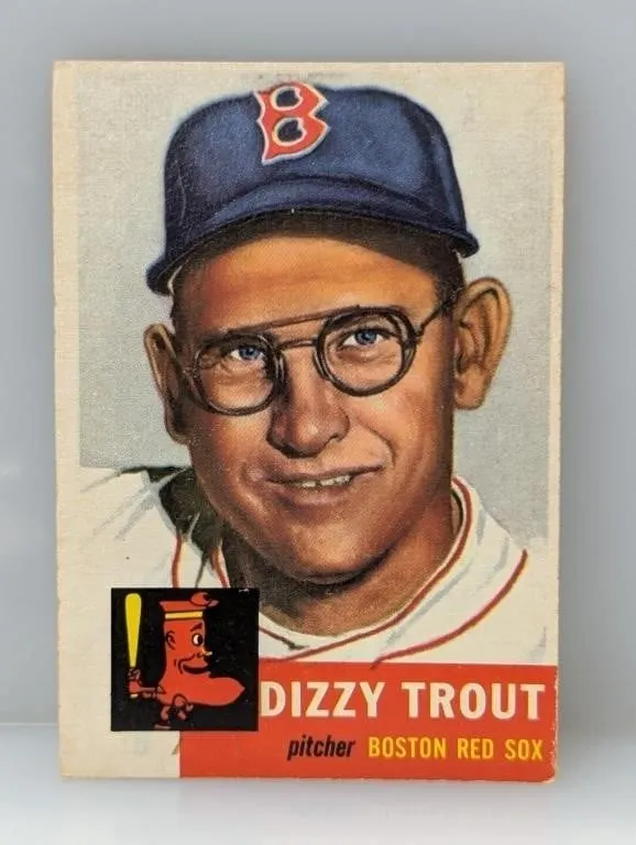 1953 Topps Semi Hi #169 Dizzy Trout Red Sox Stain