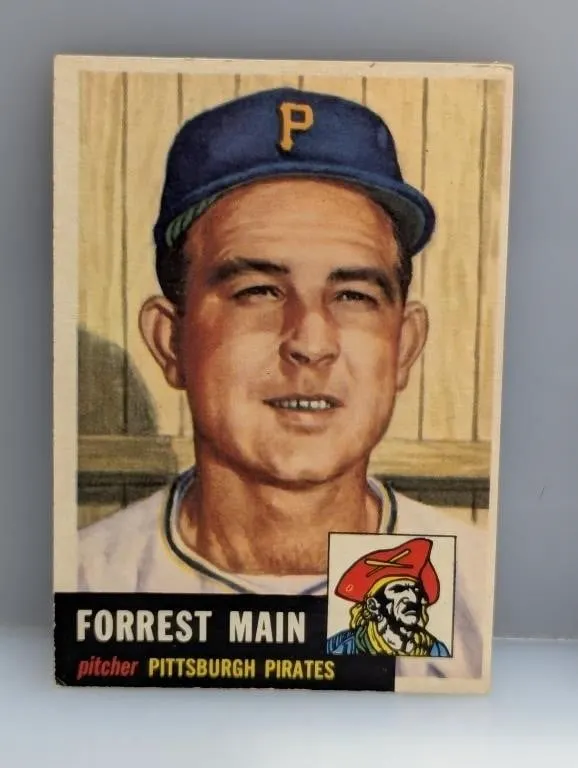 1953 Topps Semi Hi #198 - Forrest Main "Pirates"