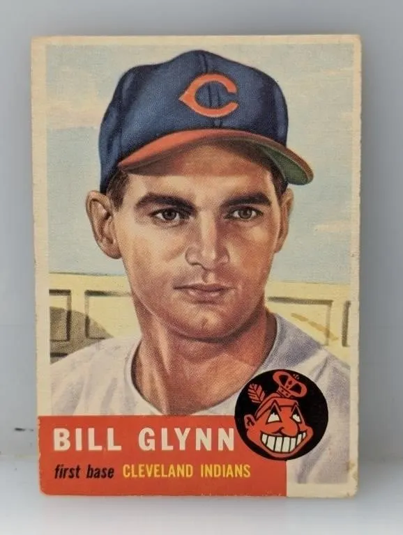1953 Topps Semi Hi #171 Bill Glynn Indians S/W